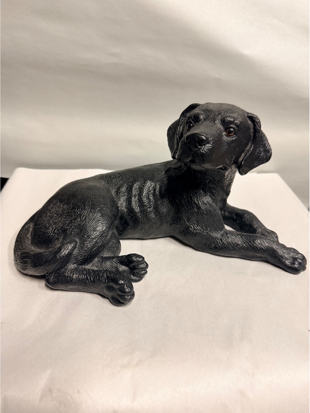Black Labrador Retriever Dog Figurine Sculpture 12in